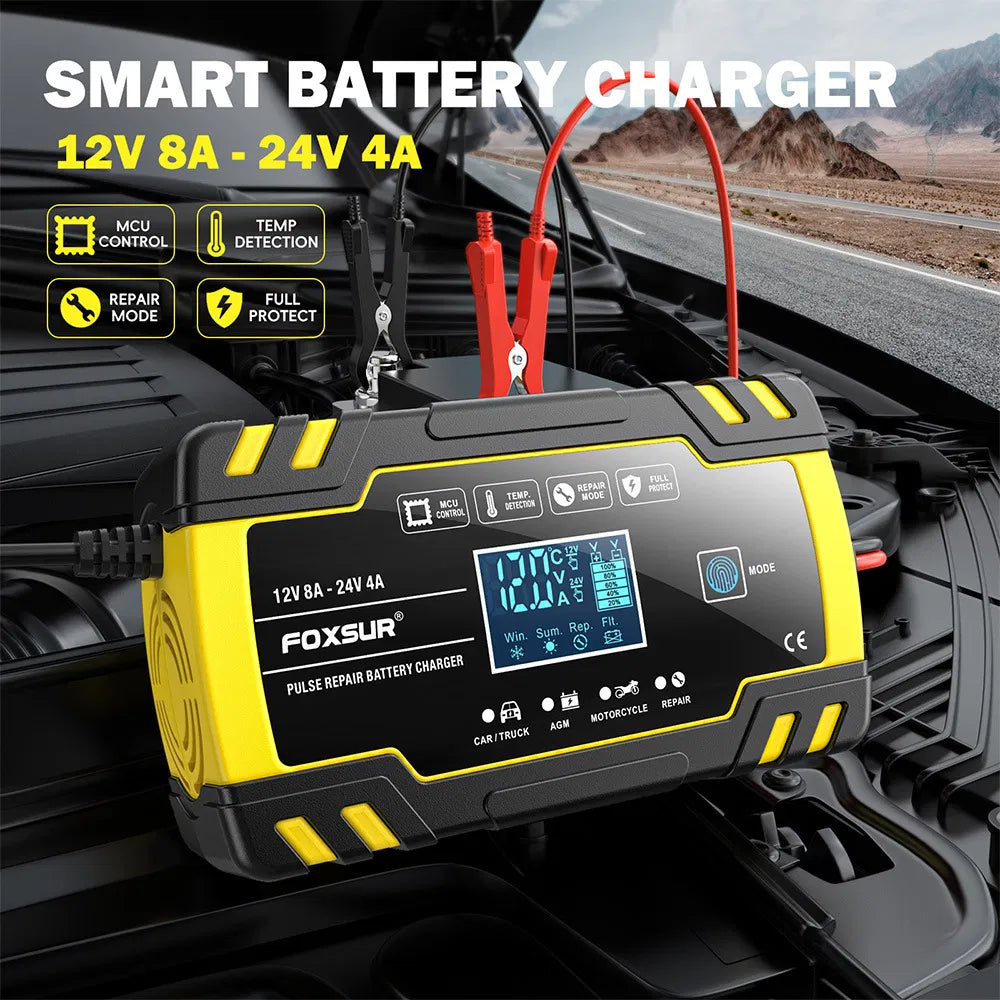 12V/24V ინტელექტუალური იმპულსური დამტენი მოწყობილობა (ტყვია-მჟავა და AGM აკუმულატორებისთვის)