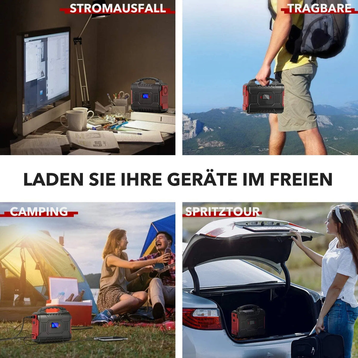 72000mAh Portable Power Station & Emergency Solar Generator (220V AC)