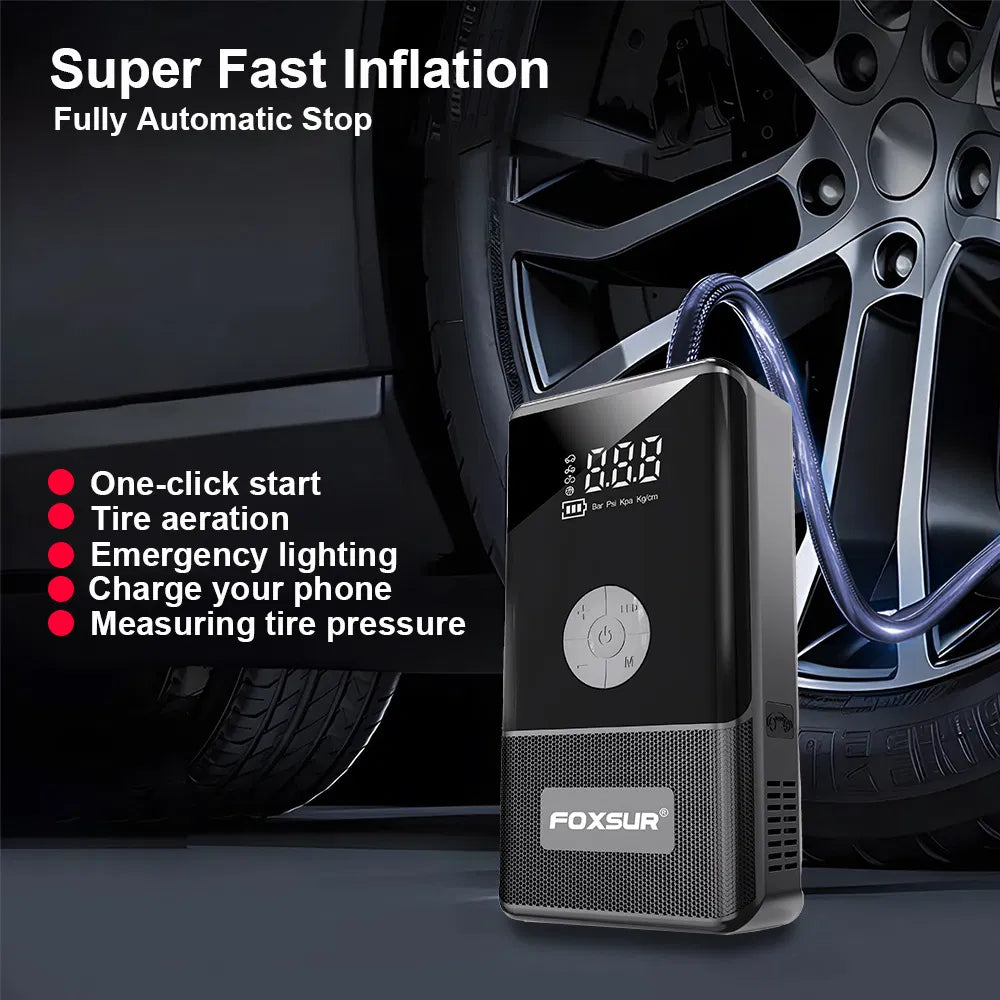Compact 12V Emergency Car Jump Starter & Portable Power Bank