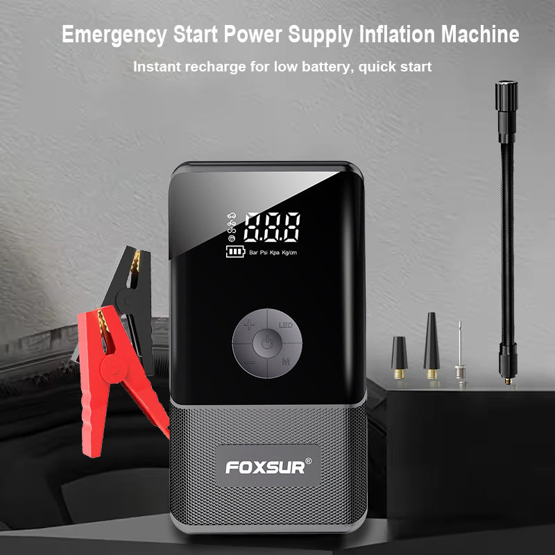 Compact 12V Emergency Car Jump Starter & Portable Power Bank