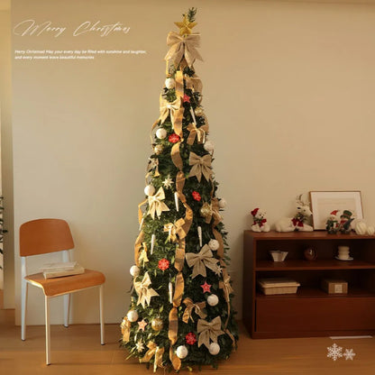 1.8m Pop-Up Foldable Christmas Tree with Decorative Ornaments (PVC)
