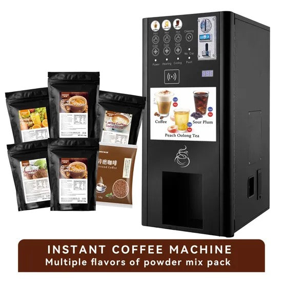 Automatic Smart Hot Cold Beverage Coffee Dispensing Vending Machine Coin Card Payment