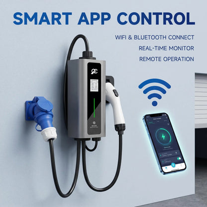 7kW Portable EV Charger (Type 2, IP65 Waterproof)