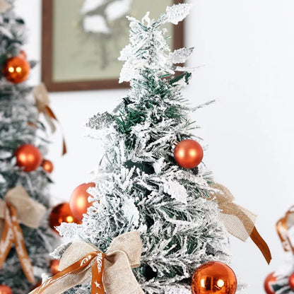 Slim Foldable Pop-Up Artificial Christmas Tree with Festive Ball Ornaments